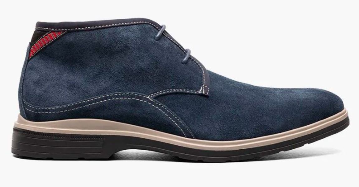 Stacy Adams Navy Suede Tilden Plain Toe Men's Chukka Boots 25547-415