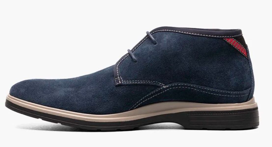 Stacy Adams Navy Suede Tilden Plain Toe Men's Chukka Boots 25547-415