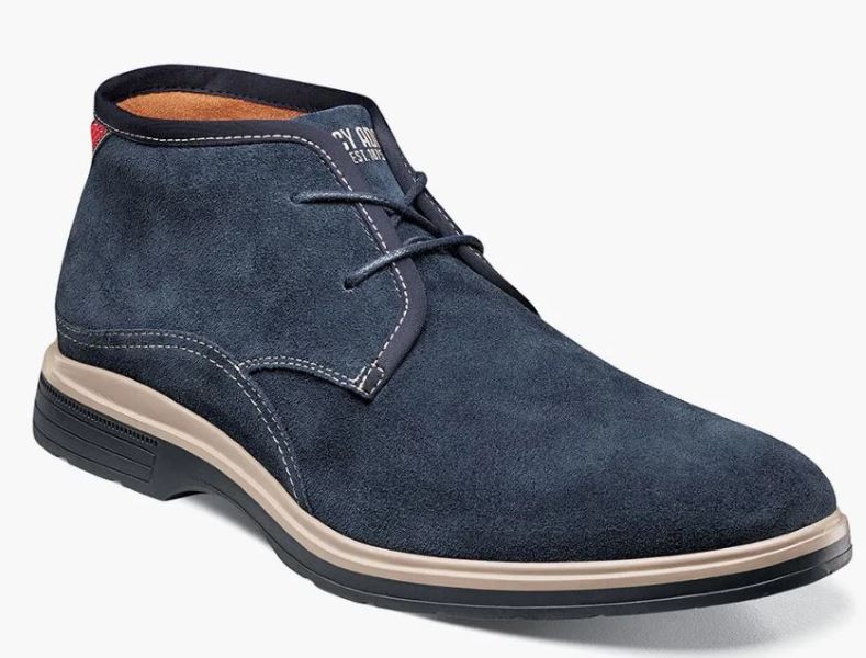 Stacy Adams Navy Suede Tilden Plain Toe Men's Chukka Boots 25547-415