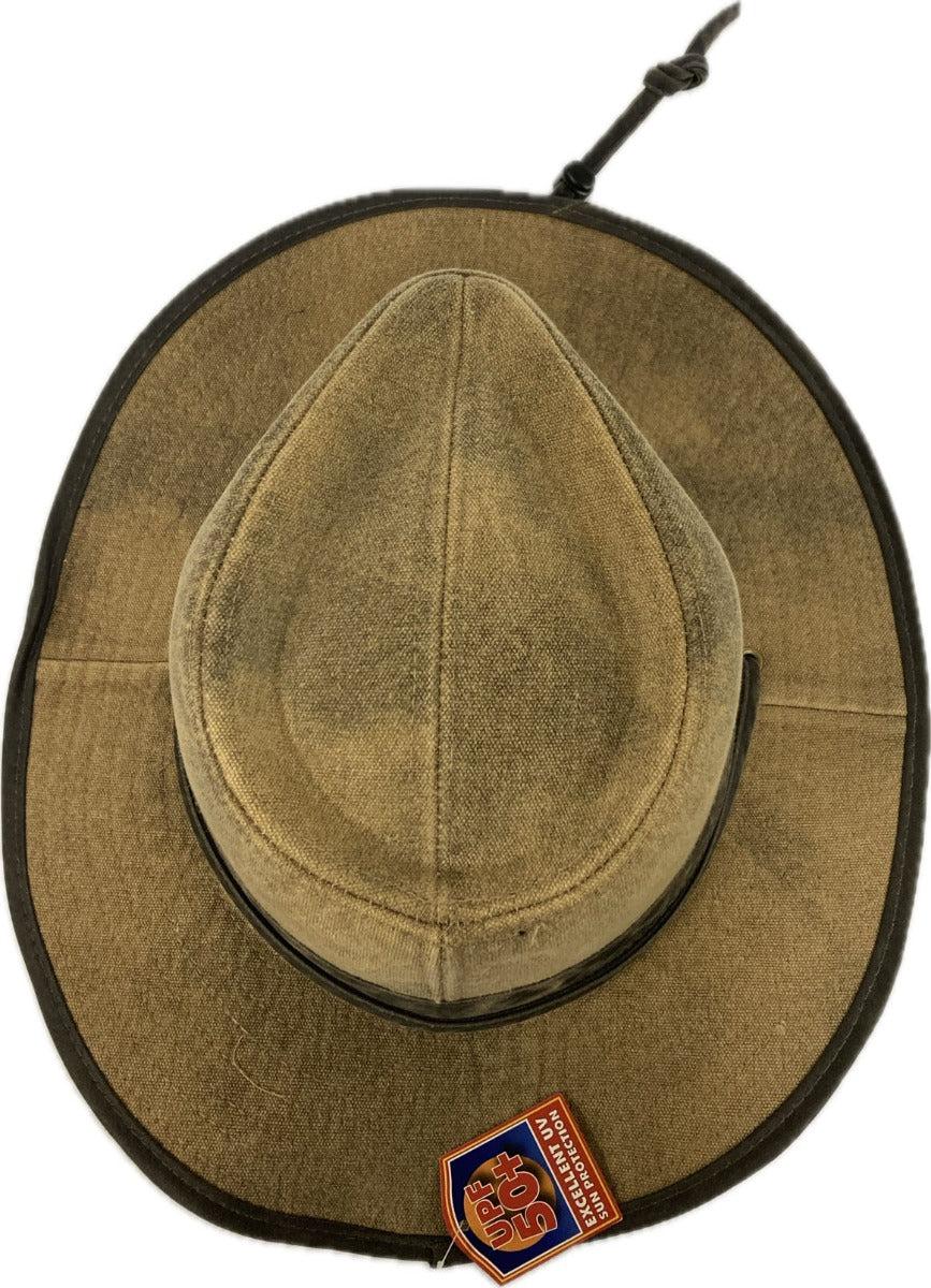 Stetson Brown Tarp Cloth Buckthorn Outback Men's Hat With Shapeable 3 Inch Brim STC334