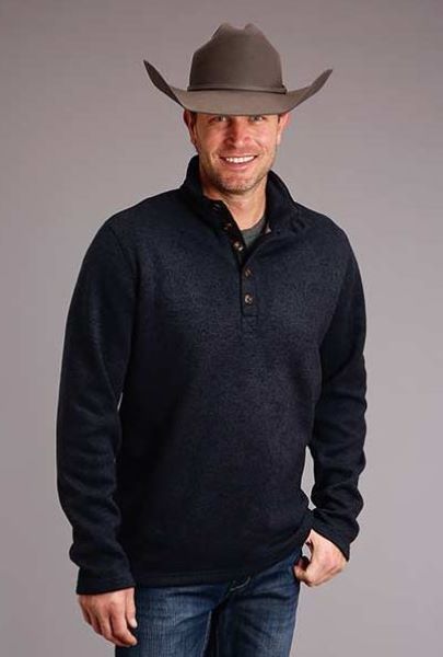 Stetson Navy Mens Bonded Knit Sweater 1101401206054BU