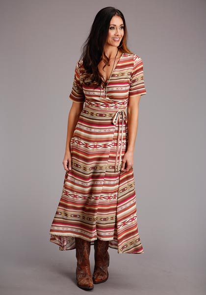Stetson Sunset Serape Print Women's Long Dress with Side Ties 11-057-0590-2001