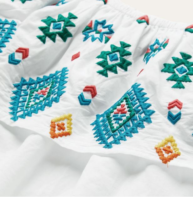 Stetson White Embroidered Off Shoulder Womens Shirt 11-052-0565-0530WH