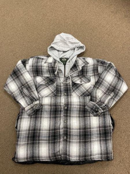 Stillwater Supply Black Plaid Men's Hooded Quilted Jacket P1173-120-560