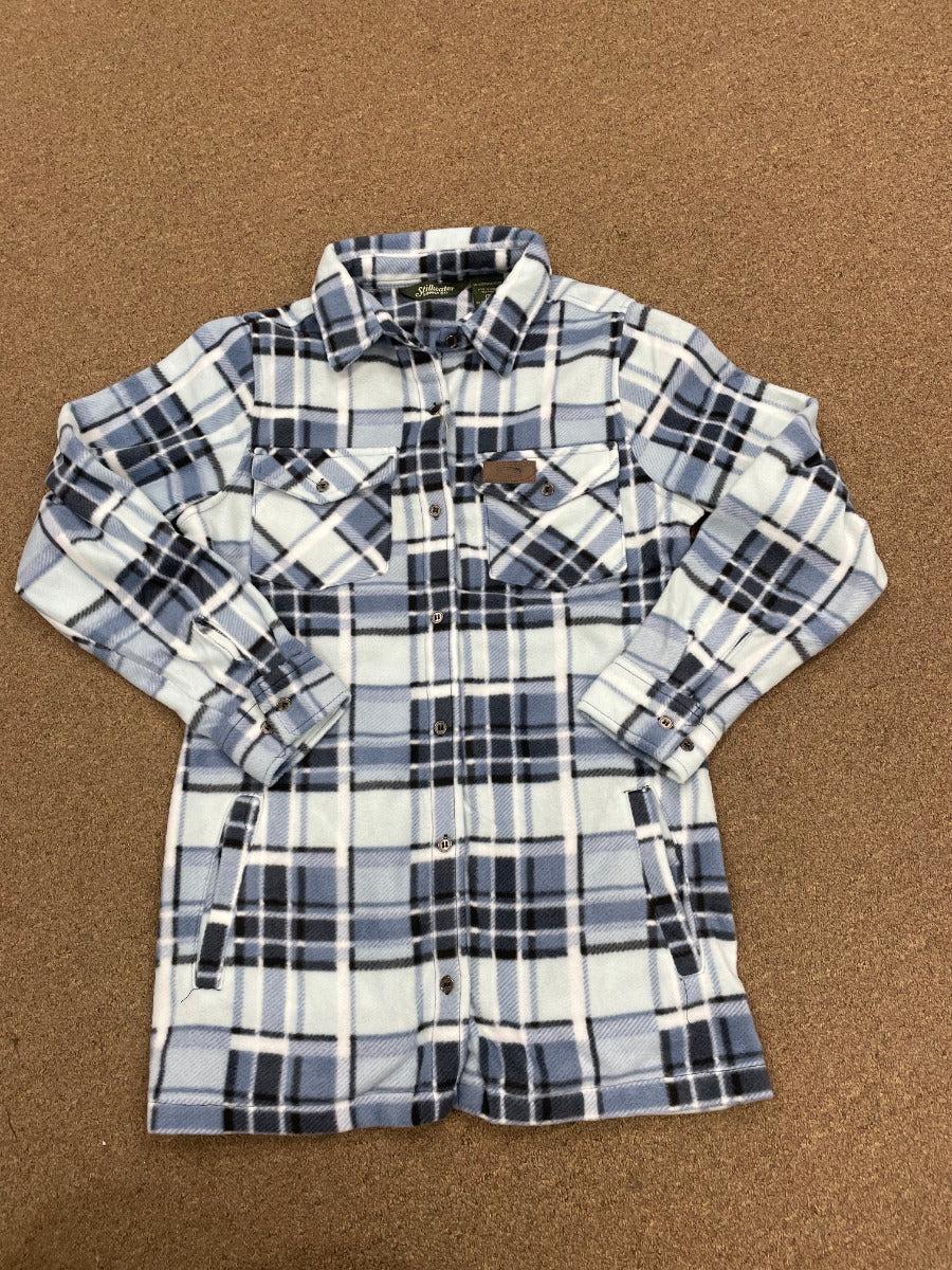 Stillwater Supply Blue Plaid Fleece Tunic Women's Shirt P2817-010-CSL-B