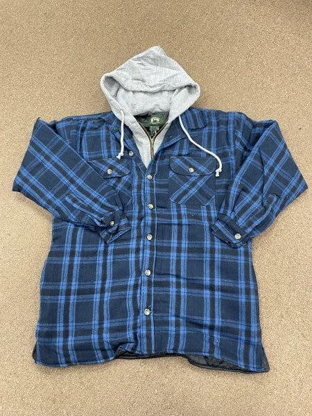 Stillwater Supply Blue Plaid Men's Hooded Quilted Jacket P1173-120-559