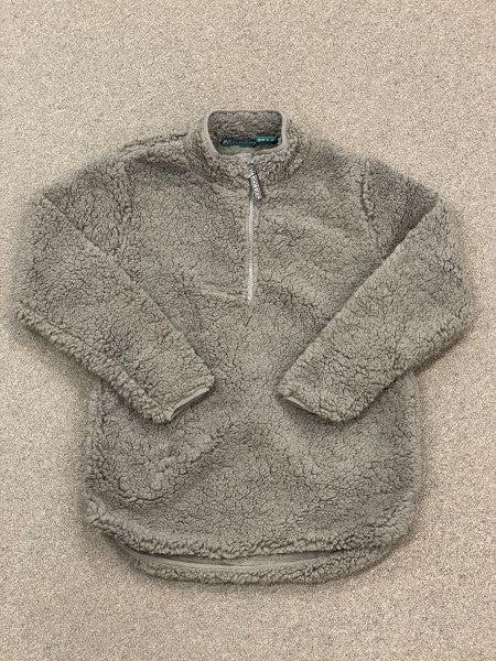 Stillwater Supply Dark Brown Solid Nubby 1/4 Zip Sherpa Pullover P2819-101-CSL-B
