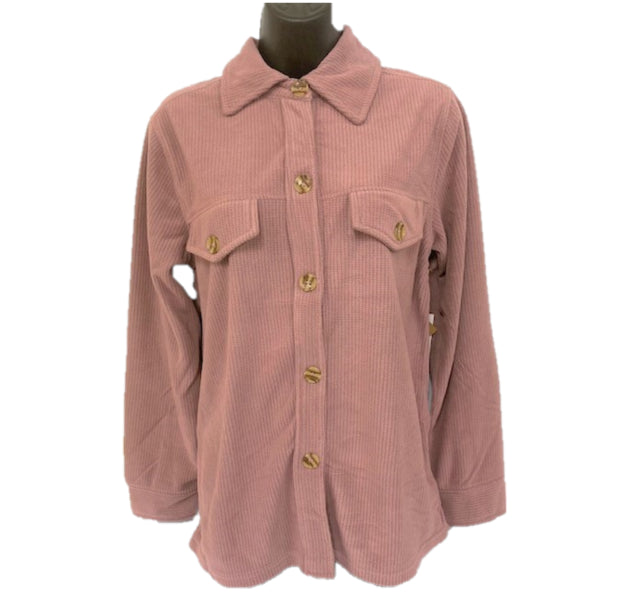 Stillwater Supply Mauve Women's Grid Fleece Shirt Jacket P2009-138-080