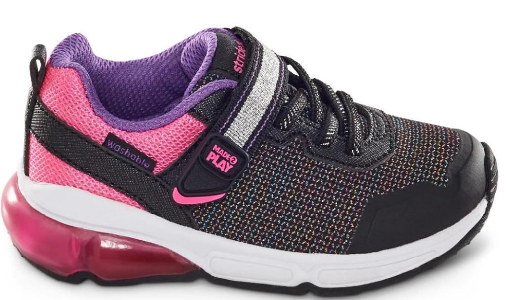 Stride Ride Pink And Black Made 2 Play Radiant Bounce Big Kids Light Up Sneakers CG005109