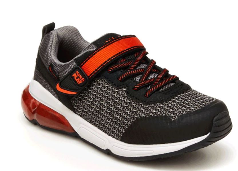 Stride Rite Grey and Black Made 2 Play Radiant Bounce Little Kids Light Up Sneakers BB005108