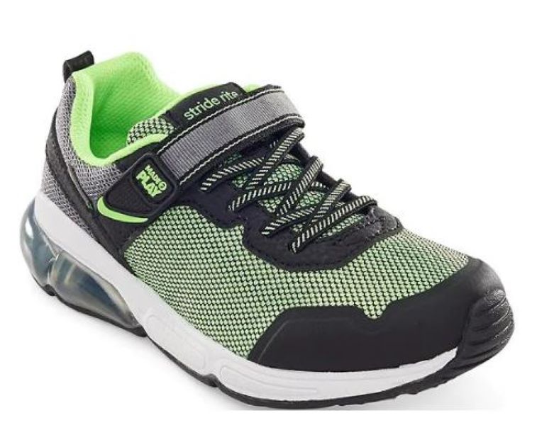 Stride Rite Lime Black and Gray Made to Play Radiant Bounce Big Kids Light Up Sneakers CB005110