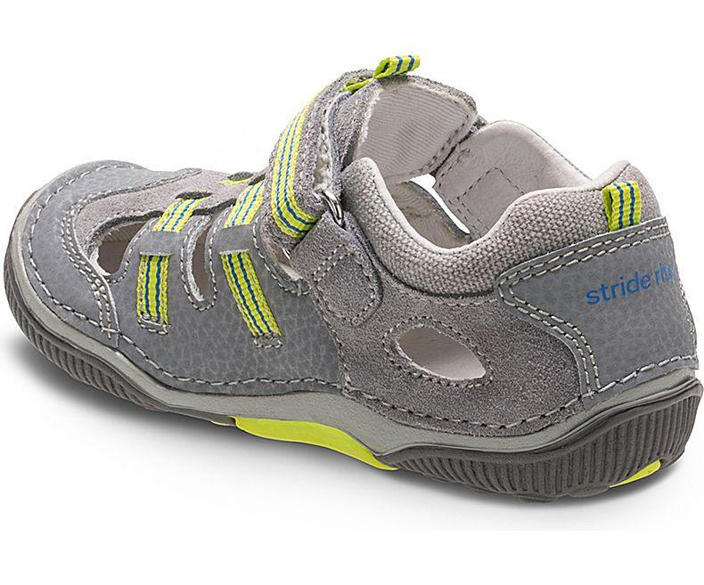 Stride Rite Reggie Fisherman Sandal Grey/Lime BB56826