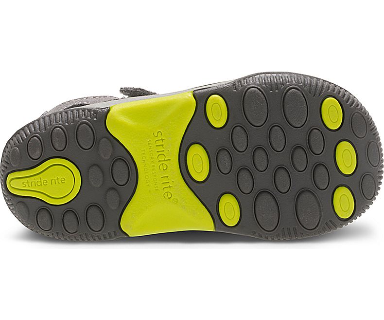 Stride Rite Reggie Fisherman Sandal Grey/Lime BB56826