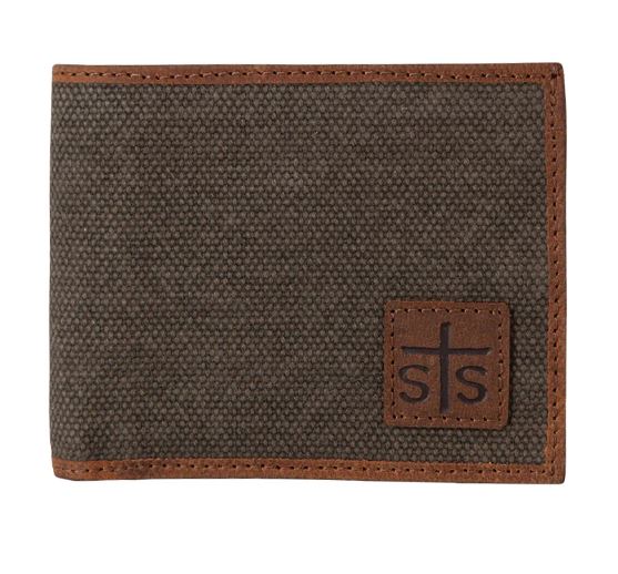STS Ranchwear Brown Foreman Canvas Bifold Wallet STS61184