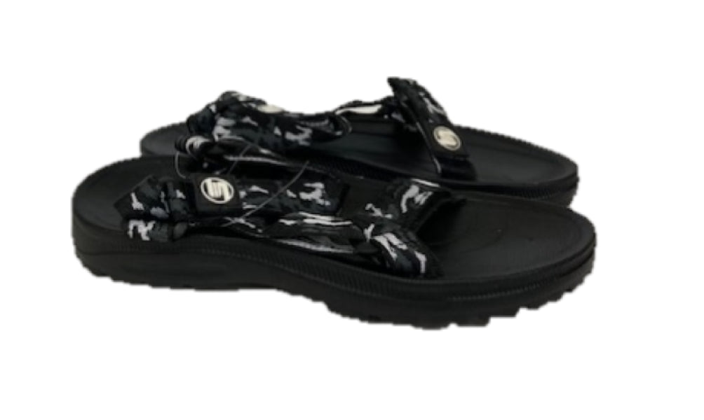 Surf7 Black Strap Childrens Sandals with Adjustable Straps FF382B-BLK