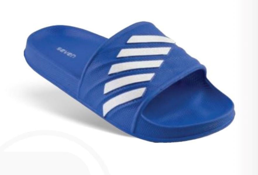 Surf7 Royal Blue and White Childrens Slides FF222JR-RYWHT