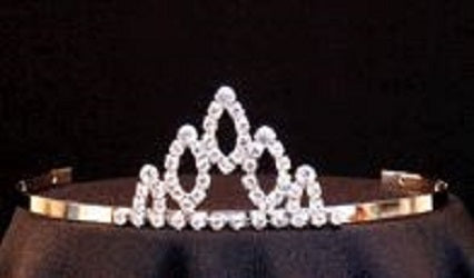 T-227 Silver Color Three Diamond Shaped Tiara