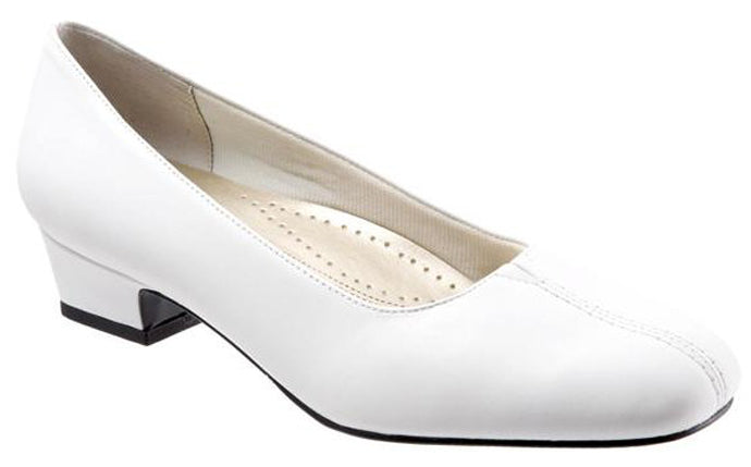 T3235-002 DORIS White Leather Comfort Pump Trotters Womens Shoes