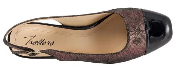 T7001-903 DEA Quilted Adjustable Sling Back Trotters Womens Shoes