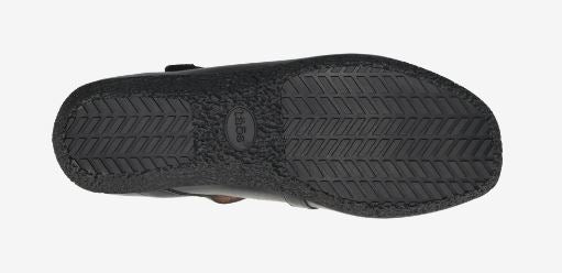 Taos Black Banter Women's V-Strap Leather Flats BNR-14209