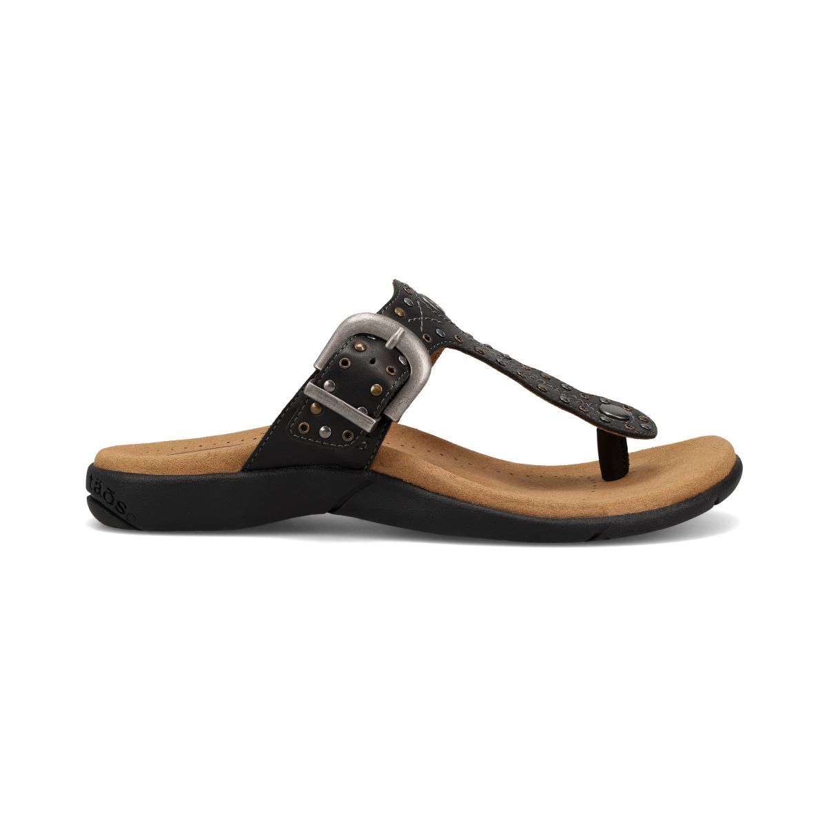 Taos Black Flash T-Strap Women's Toe Post Sandals FLS-14217-BLK