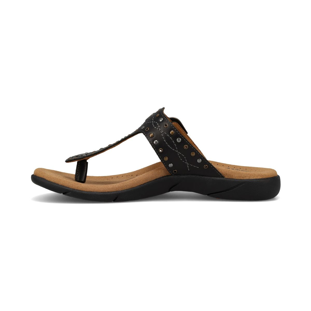 Taos Black Flash T-Strap Women's Toe Post Sandals FLS-14217-BLK