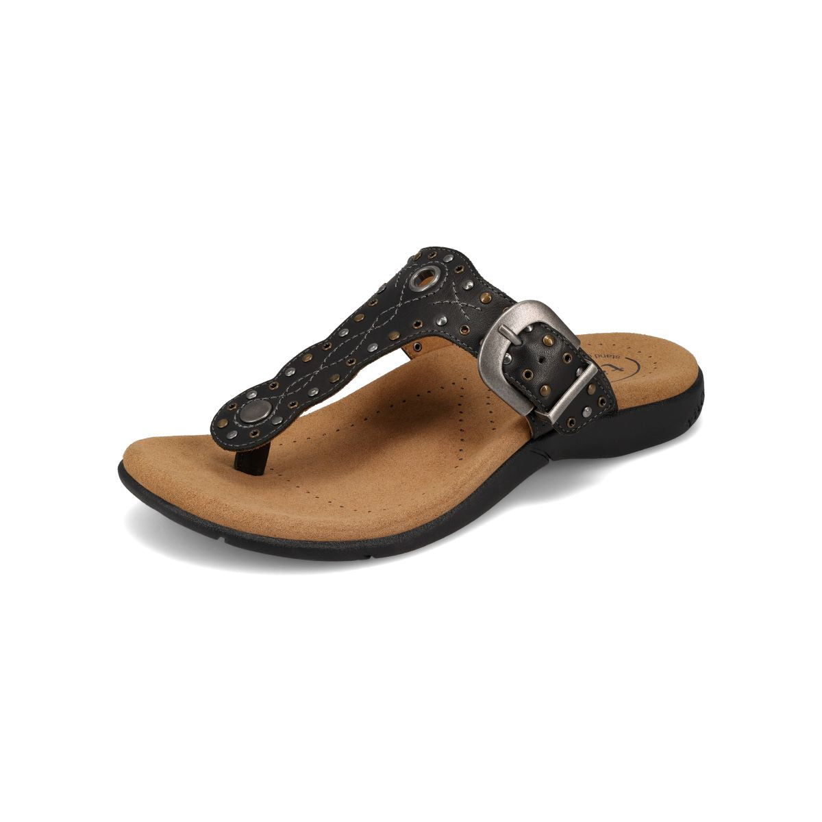Taos Black Flash T-Strap Women's Toe Post Sandals FLS-14217-BLK