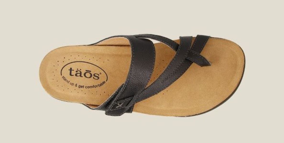 Taos Black Perfect Toe Loop Womens Sandals PRF-14050