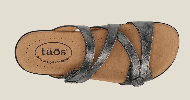 Taos Double U Pewter Womens Comfort Sandals DBU-13930