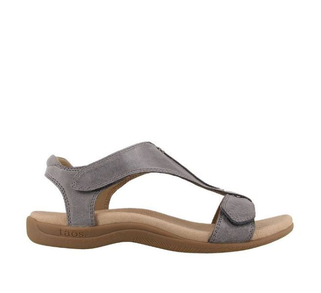 Taos Steel The Show Womens Leather T-Strap Sandals TSH-14039-STL