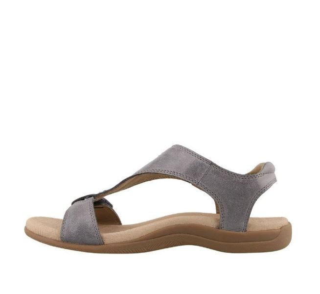 Taos Steel The Show Womens Leather T-Strap Sandals TSH-14039-STL