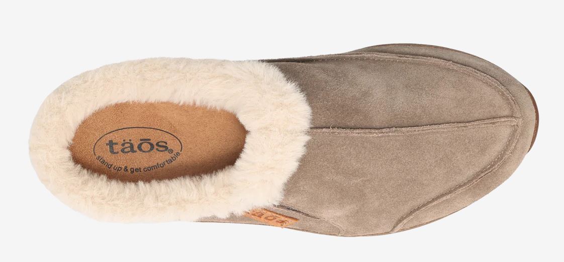 Taos Taupe Suede Future Women's Casual Cozy Clog FTR-14064