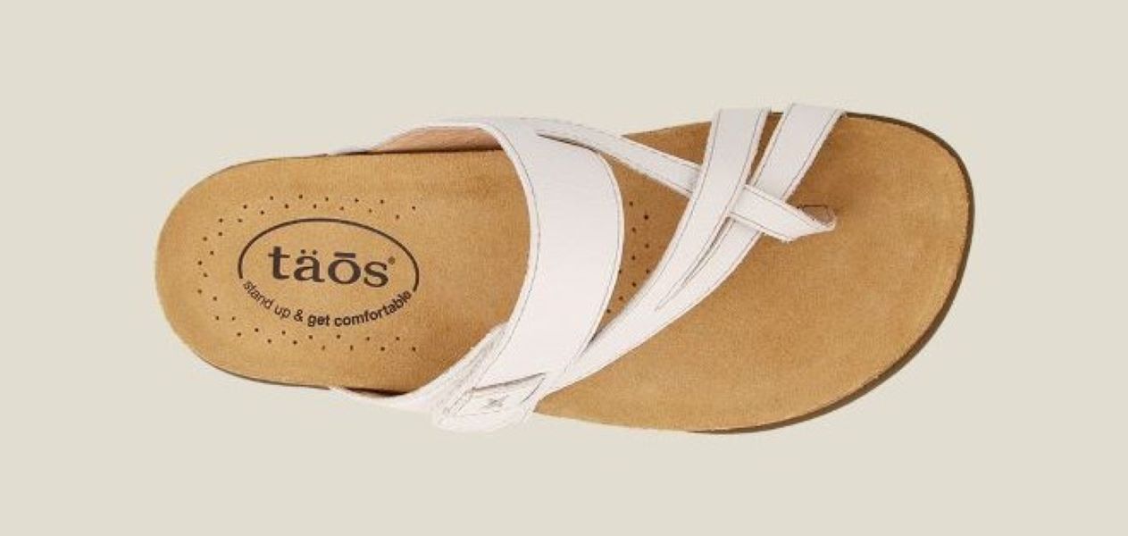 Taos White Perfect Toe Loop Womens Sandals PRF-14050-WHT
