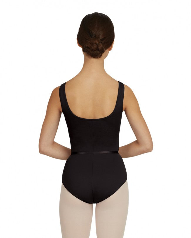TC0002 V-Neck Pinch Front Women's Capezio Leotard With Belt