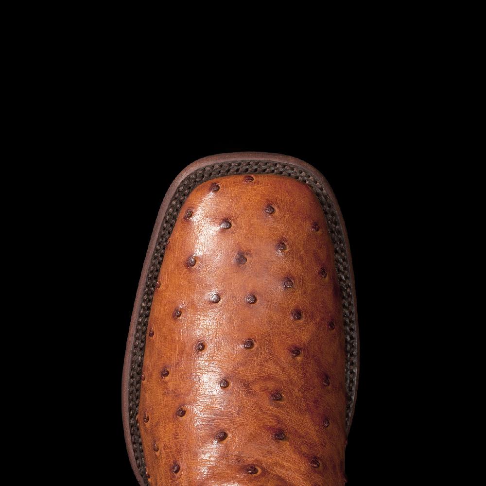 Tecovas Pecan The Emmitt Ostrich Men's Broad Square Toe Western Boots