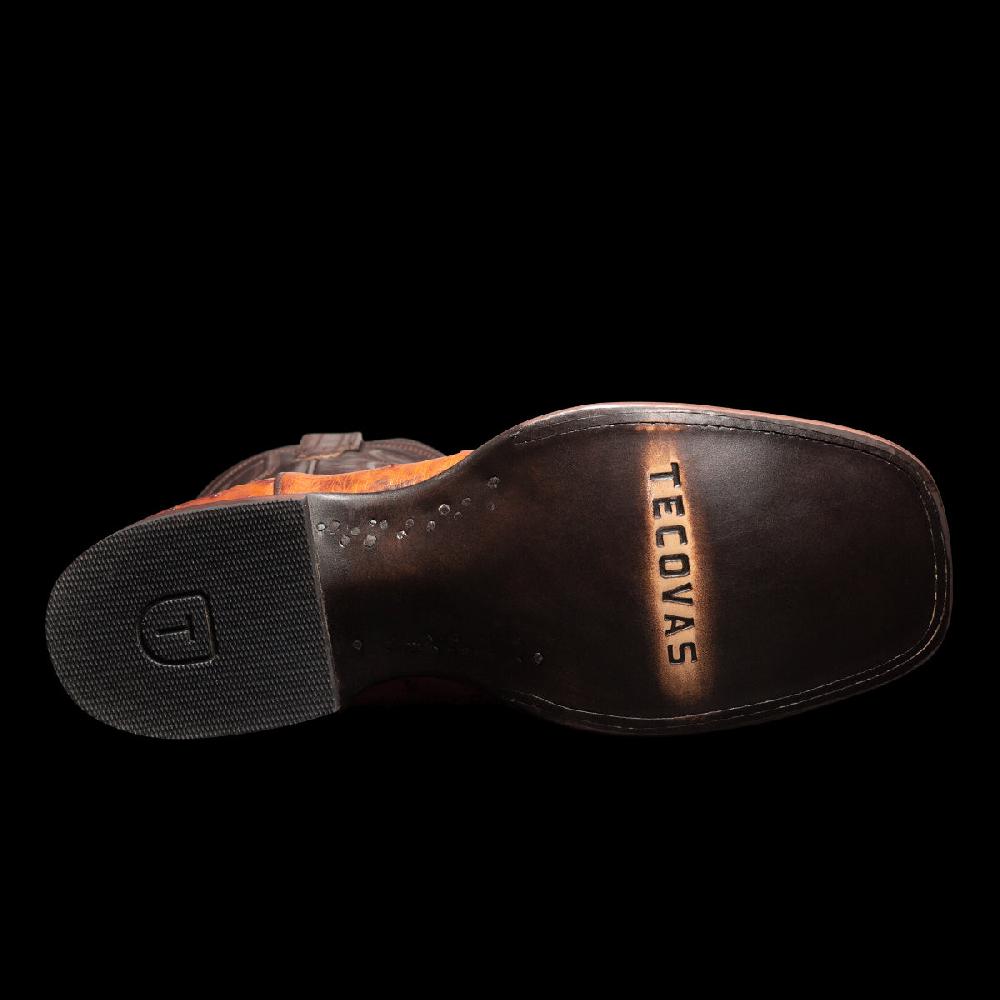 Tecovas Pecan The Emmitt Ostrich Men's Broad Square Toe Western Boots