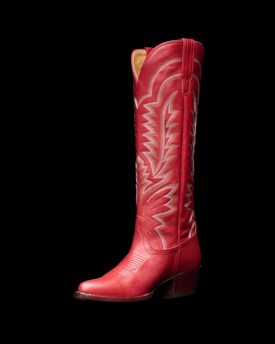 Tecovas Red The Abby Cowhide Women's Tall Western Boots