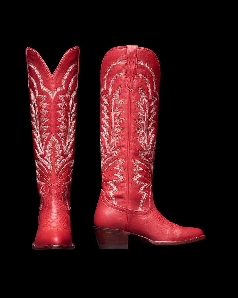 Tecovas Red The Abby Cowhide Women's Tall Western Boots