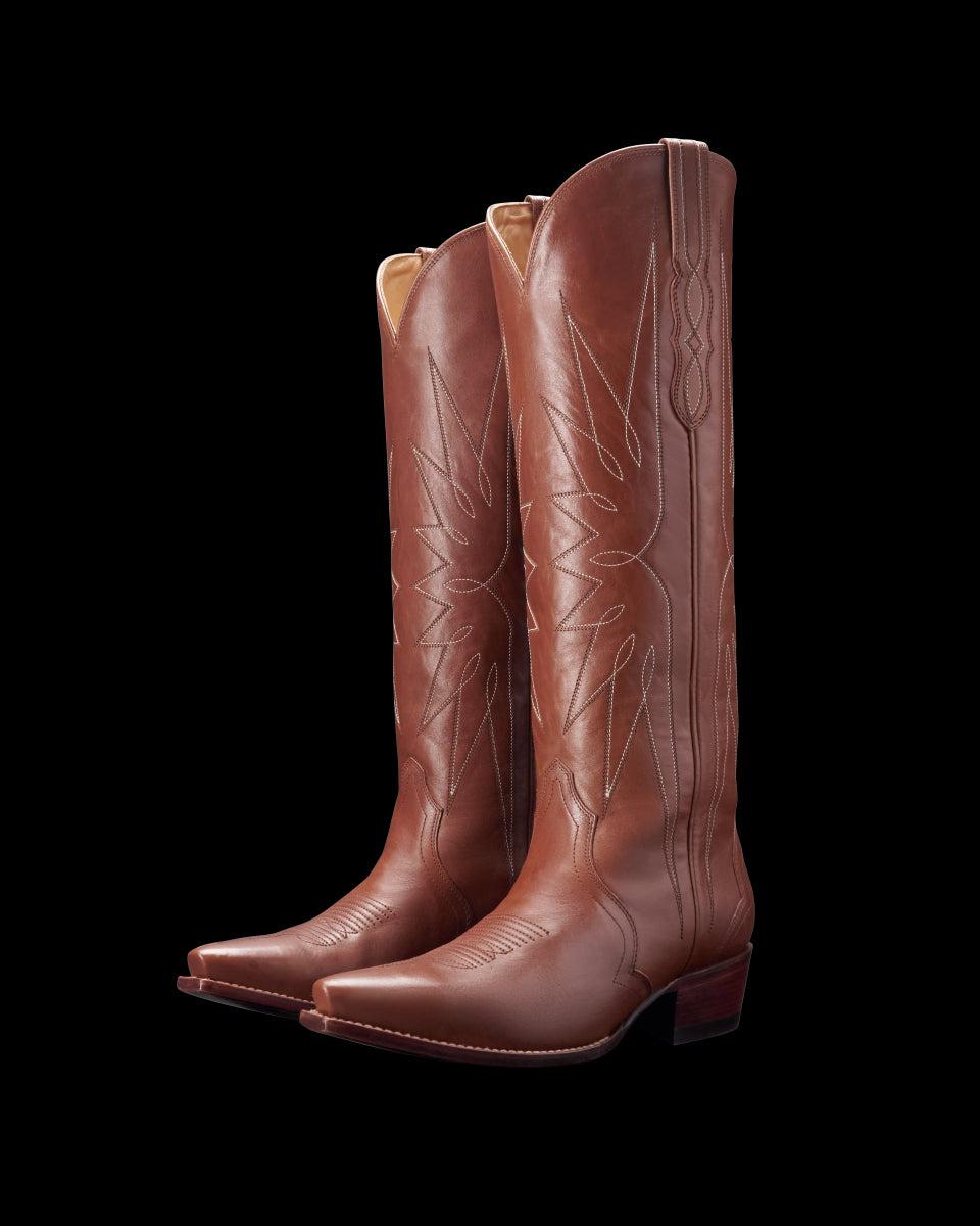 Tecovas Saddle Loretta Women's Cowhide Cowgirl Boots LORETTA-SADDLE