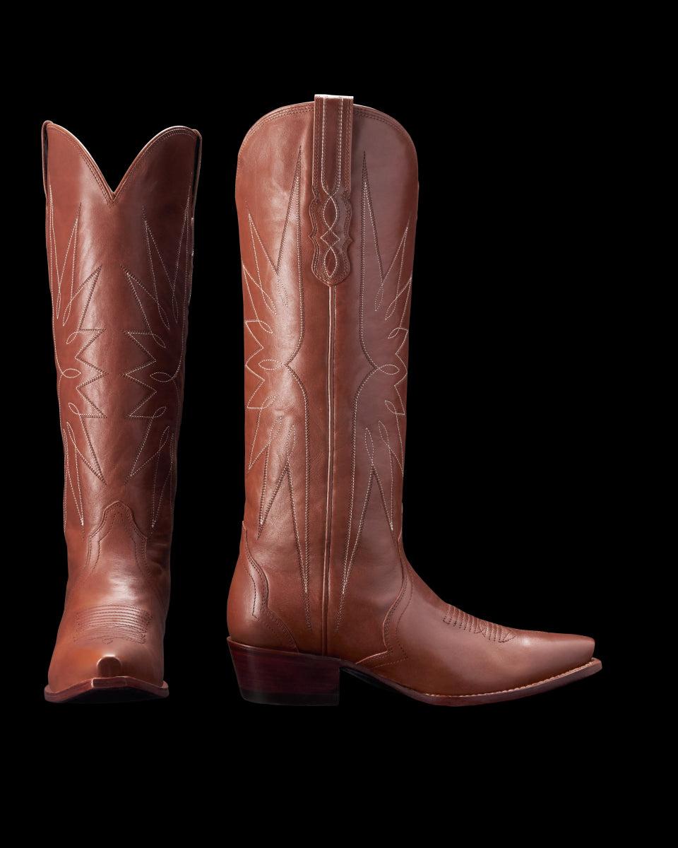 Tecovas Saddle Loretta Women's Cowhide Cowgirl Boots LORETTA-SADDLE