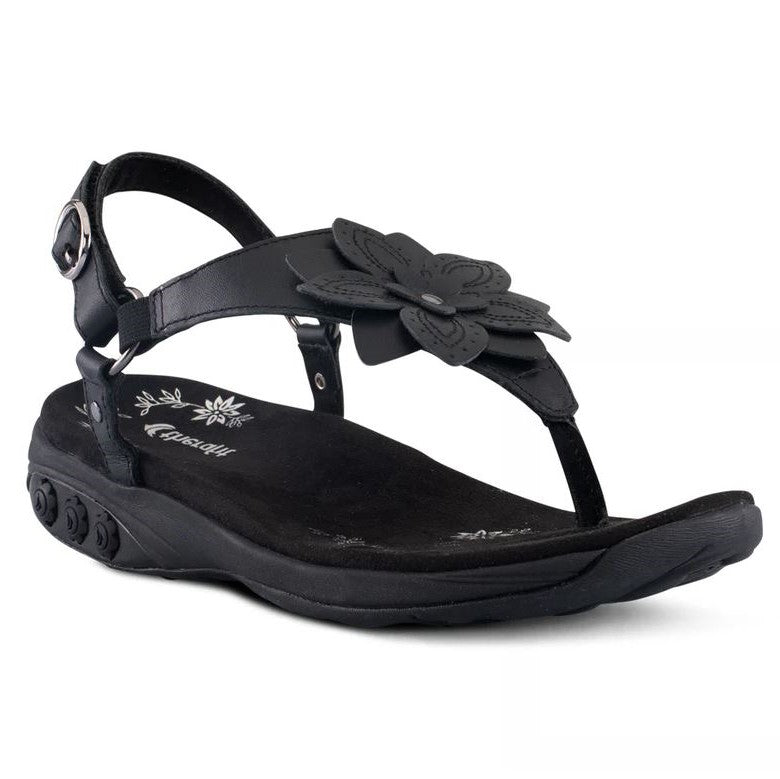 Therafit Black Capri Women's Adjustable Leather Sandals F20721A