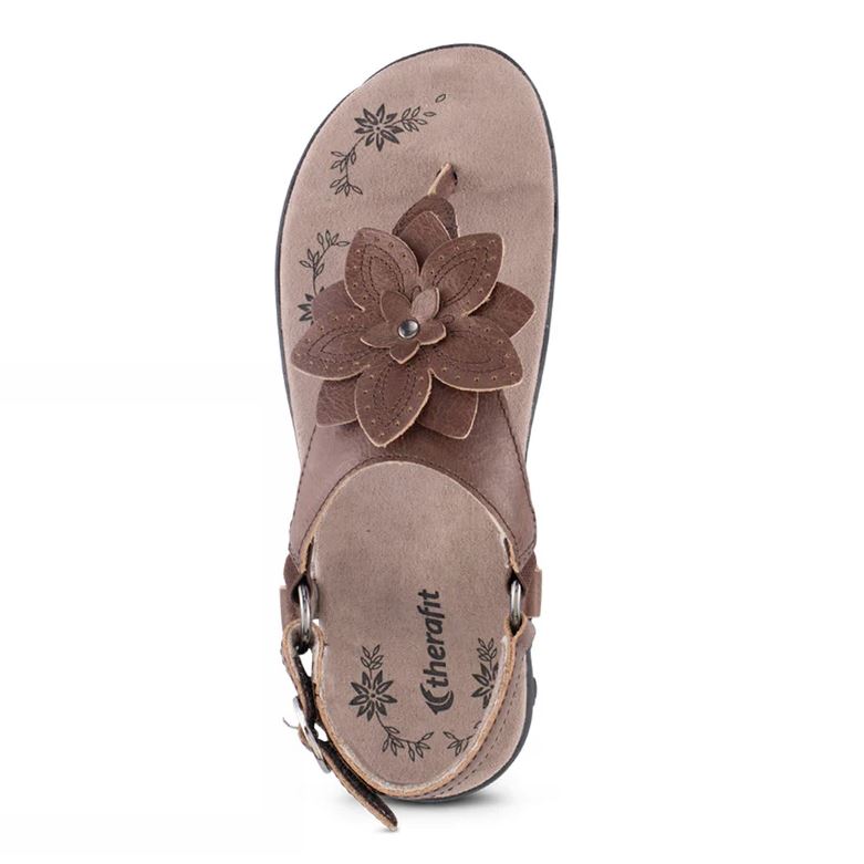 Therafit Brown Capri Women's Adjustable Leather Sandals F20721C
