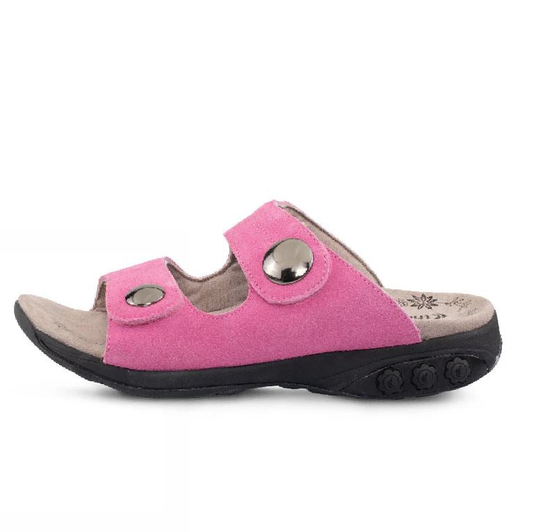 Therafit Pink Eva Women's Leather Adjustable Strap Slip On Sandals F60405S