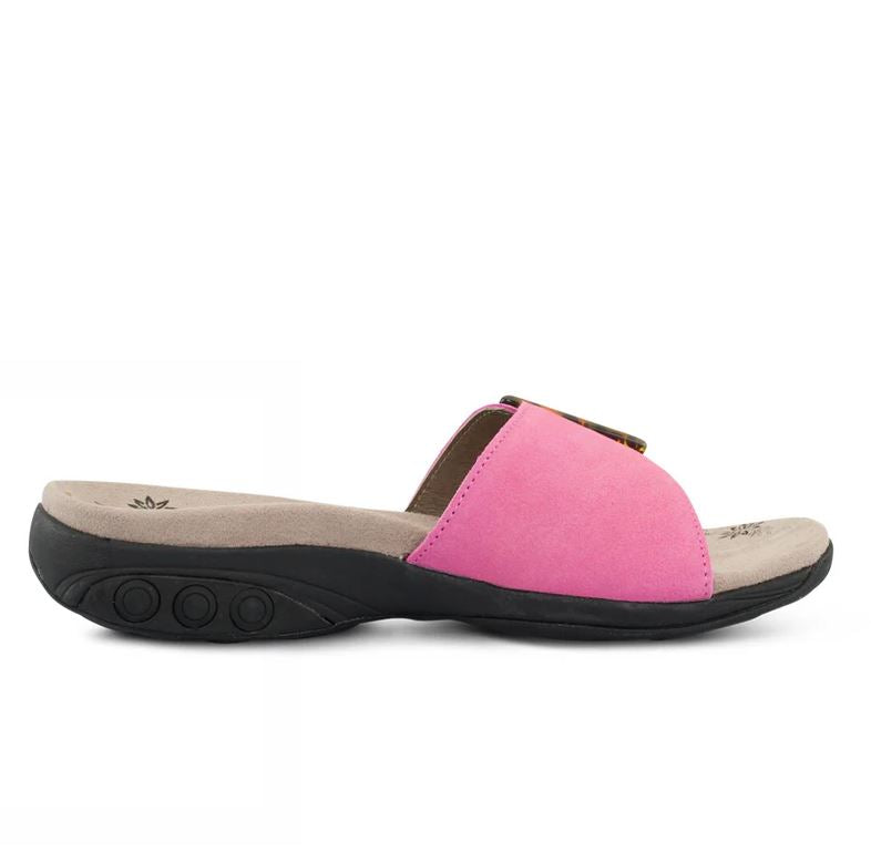 Therafit Pink Mila Women's Suede Adjustable Buckle Slide Sandals F10710B