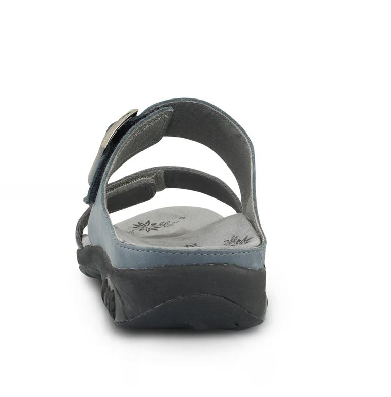 Therafit Slate Blue Grey Mandy Women's Color Block Leather Sandals F10703D