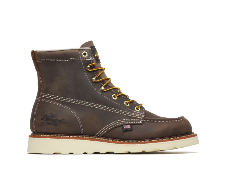 Thorogood Crazy Horse American Heritage 6 Inch Moc Toe Maxwear Wedge Men's Work Boots 814-4203