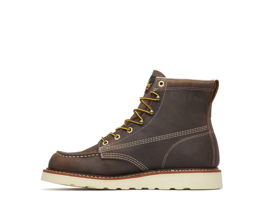 Thorogood Crazy Horse American Heritage 6 Inch Moc Toe Maxwear Wedge Men's Work Boots 814-4203