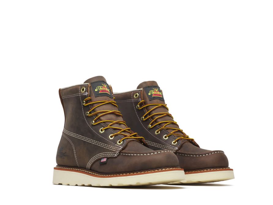 Thorogood Crazy Horse American Heritage 6 inch Moc Toe Maxwear Wedge Men's Work Boots 814-4203