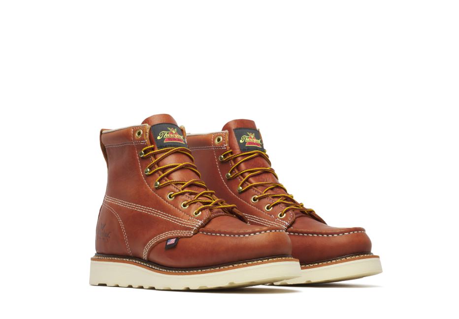 Thorogood Tobacco Moc Toe American Heritage Men's 6 inch Maxwear Wedge Soft Toe Work Boots 8144200