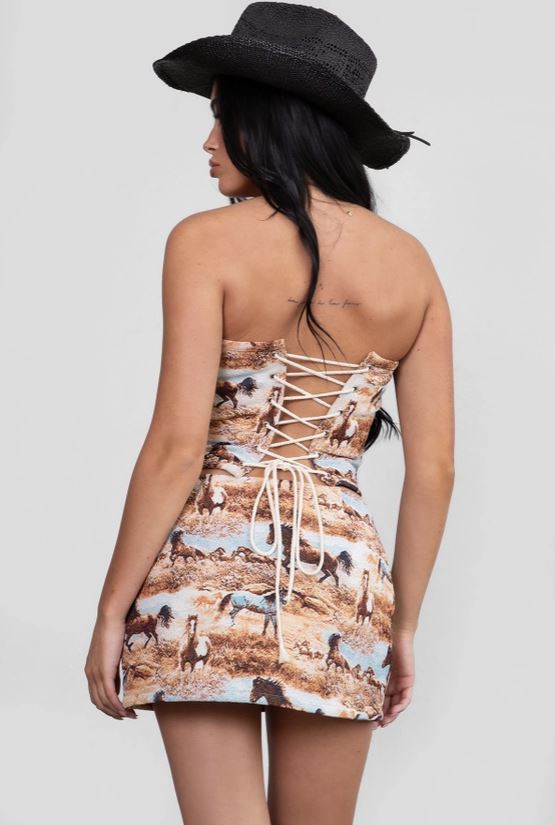 TicToc Multicolor Django Tapestry Mini Skirt SA30463-DJANGO